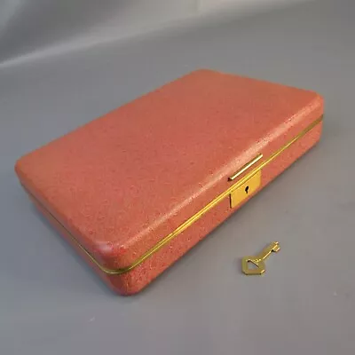 Vintage Locking Jewelry Case 6  X 8.5  Mid Century Estate Find Travel Container • $24.99