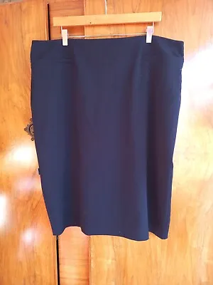 Marks And Spencer Smart Navy Dark Blue Pencil Skirt 20 Office Workwear VGC • £7.99