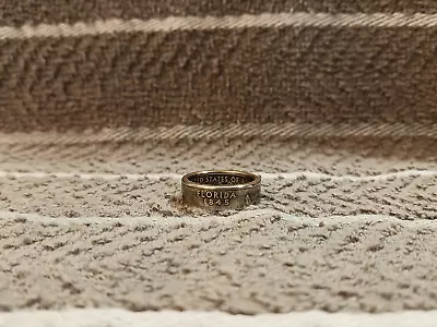 Florida Handcrafted Washington Quarters Coin Ring Size 6-1/2  2004 • $16.50