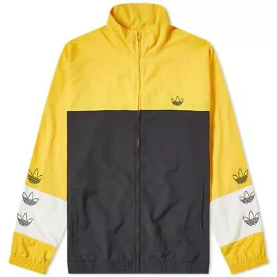 $54.99 • Buy Nwt Adidas Mens Blocked Retro Track Jacket Size Medium Black Yellow Run Dmc 90s