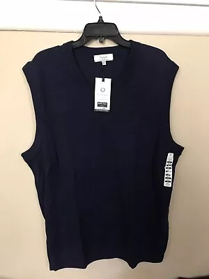 TURNBURY Merino Wool V-Neck Sweater Vest Sz XLT2XT NAVY F75SR740T NWT$79 • $18.99