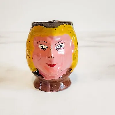 Antique Pulque Face Pitcher Mexican Folk Art Pottery • $50