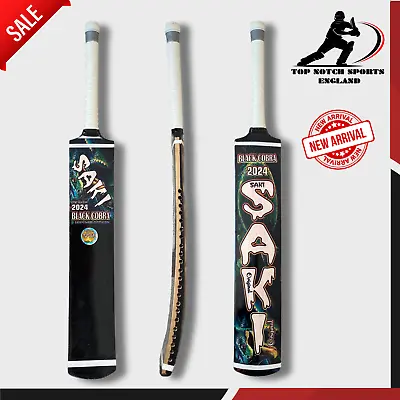 Tape Ball BAT Saki Cricket Bat Adult Tennis Soft BALL Bat Black Cobra Grip NEW • £36.98