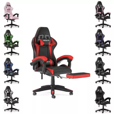 Executive Racing Gaming Office Chair Swivel Computer Desk Chairs With Footreset • £75.97