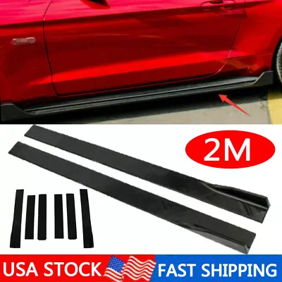 For Ford Mustang GT 99-04 78.7'' Glossy Side Skirt Extension Lips Rocker Panel • $46.95