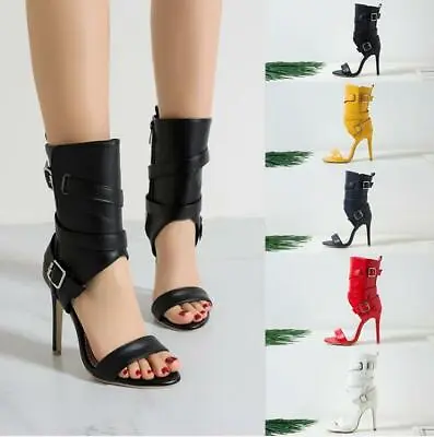 $38.27 • Buy Womens High Heels Summer Open Toe Sandals Boots Fashion Stilettos Zip Pump Shoes