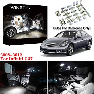 9X White 6000K Interior LED Lights Lamp Package Kit For Infiniti G37 2008-2012 • $11.76