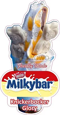 Ice Cream Van Sticker Milky Bar White Choc Knickerbocker Glory Sundae Kbg Decals • £2.95