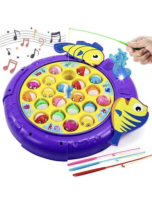 £18.08 • Buy Fishing Game Set Magnetic Rotating Musical Board Game With 4 Fishing Rods And 21
