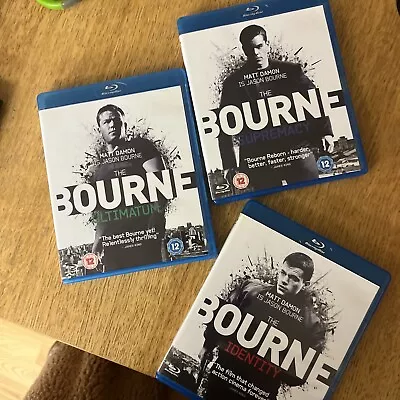 Bourne Trilogy: Identity Supremacy Ultimatum 3 Movie Blue-Ray • £1.50