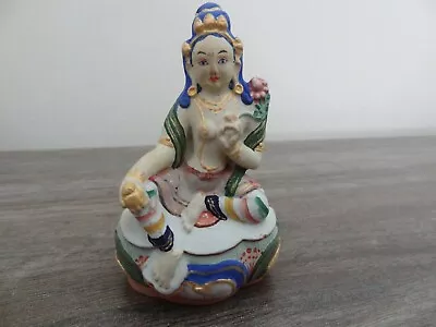  Mongolian Tibetan  Buddhist Clay Statue Of A Green Tara • $55