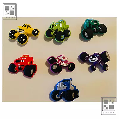 7 Pc Monster Trucks Charm Cartoon Kids Children Shoe Charms Compatible W/ Crocs  • $7.69