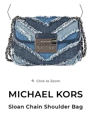 Michael Kors Medium Limited Edition Chevron Denim Sloan Chain Shoulder Bag🔥🔥🔥 • $145