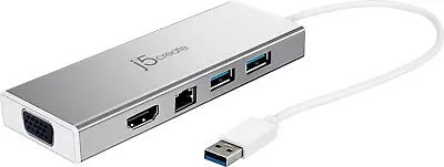 J5create USB 3.0 Hub Mini Dock HDMI & VGA Dual Display / Gigabit Ethernet JUD380 • $49.99