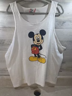 VTG Made In USA Mickey Mouse T-Shirt Tank Top Sleeveless Tee Adult Men's Size XL • $18.50