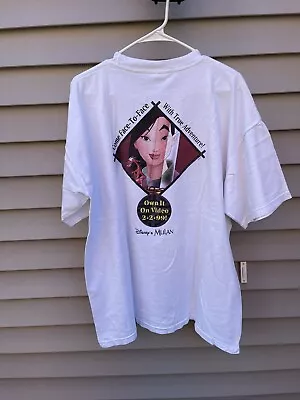 Vintage Mulan Size X-Large Hanes Beefy T Shirt Disney Movie Promo RARE 1999 • $165