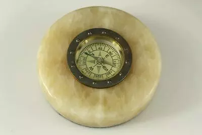 Vintage Desk Paperweight Directional COMPASS Mounted In Marble WNN Taiwan • $19.07