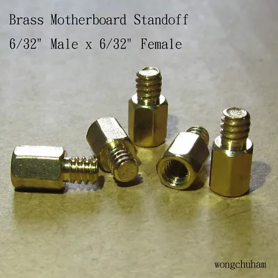 25x Brass Motherboard Standoff 6/32 Male X 6/32 Female • $4.11