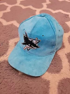 Vintage 90s NHL San Jose Sharks Seude Snapback Hat Cap Hockey Universal  • $39.99