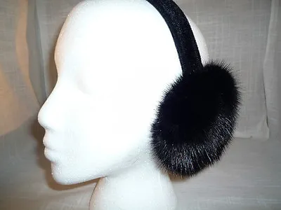 Real Black  Mink Fur Earmuffs New • $49.95