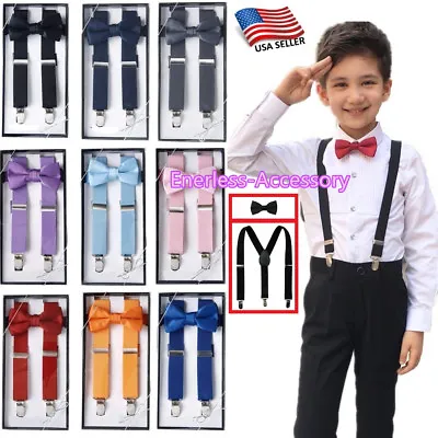 $7.82 • Buy New Suspender And Bow Tie Sets For Boys Girls Kids Child Children -Ship From USA