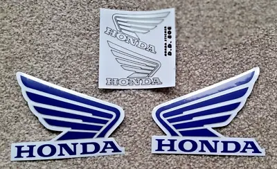 HONDA BLUE & SILVER Wing 2 X  PAIR Fuel Tank Wing Decal Vinyl Graphics Stickers • £5.99