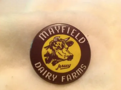 Mayfield Dairy Farms Jersey Cows Vintage Pin Back Button • $19.95