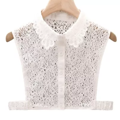 Detachable Half Shirt Hollow Out Floral Lace Decorative False Fake Collar • £9.20