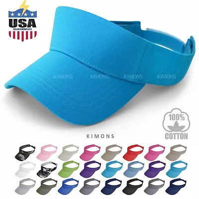 Visor Sun Plain Hat Sports Cap Colors Golf Tennis Beach Adjustable Summer 4 • $6.97