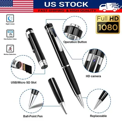 Pocket Pen Camera Hidden Nanny Cam 1080P HD Mini Video Recorder DVR Security USB • $25.99