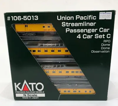 Kato N Scale Union Pacific Streamliner Passenger Car 4 Car (Set C) 106-5013 • $427.33