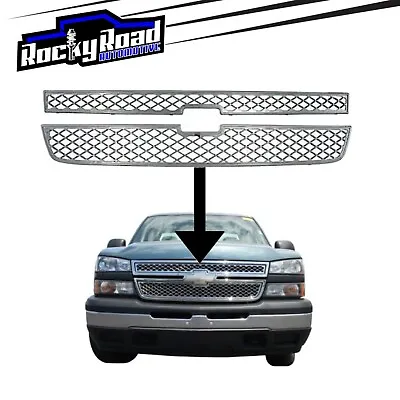 Chrome Grille Grill Overlay Inserts For 06-07 Chevy Silverado 1500 2500HD 3500 • $48.99