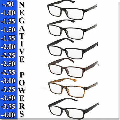 Nearsighted Reading Glasses Negative Power Readers Eyecare Myopia Unisex Readers • $14.95