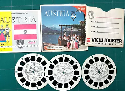 VIEW MASTER Austria 3 Reel Nations Of The World B198 Booklet Lowell Thomas GAF • $16.99