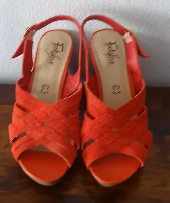 £11.99 • Buy NEW M&S Footglove Red Genuine Suede Strappy Sandal High Wedge Size 4.5 Wider Fit