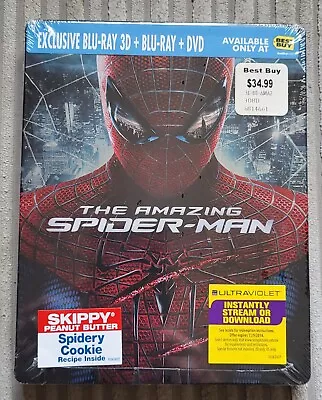 NEW Sealed BLU-RAY MARVEL 3D Steelbook THE AMAZING SPIDER-MAN Best Buy Exclusive • £9.99