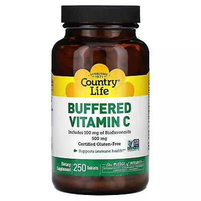 Country Life Buffered Vitamin C 500 Mg 250 Tablets No Artificial Flavors • $21.52