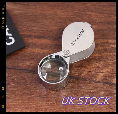 30X Jewelers Loupe Magnifier Jewelry Eye Loop Pocket Magnifying Glass UK • £3.38