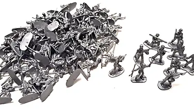 Toy Soldiers Silver Plastic War Miniature Figures 1.25  99 Pcs • $19.95