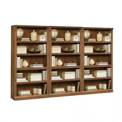 Sauder Select 5 Shelf Wall Bookcase In Oiled Oak • $593.95