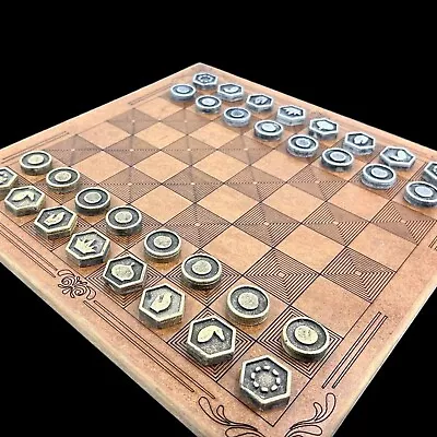 2D Checker Chess Set Heavy Metal With 14''x14'' Chessboard - Metal Chess Set • $143