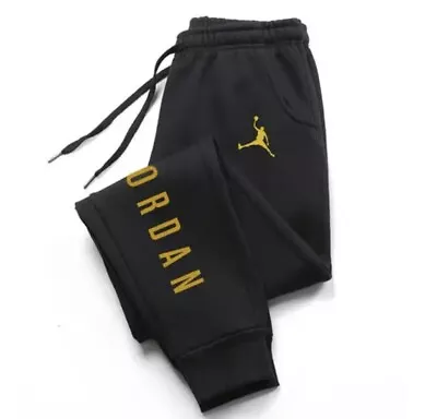 Air Jordan Sweatpants Men's Fleece Black And Gold Multicolor Summer Wear Swag • $14.99