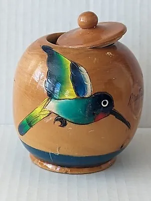 Bamboo Trinket Box With Parrot And Hummingbird • $9.95