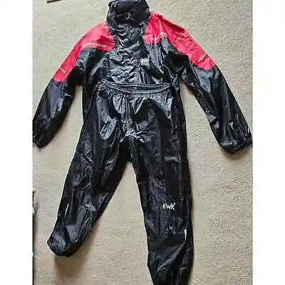 HWK Motorcycle Rain Suit For Men And Women Two-Piece Waterproof Red 4X-Large • $24