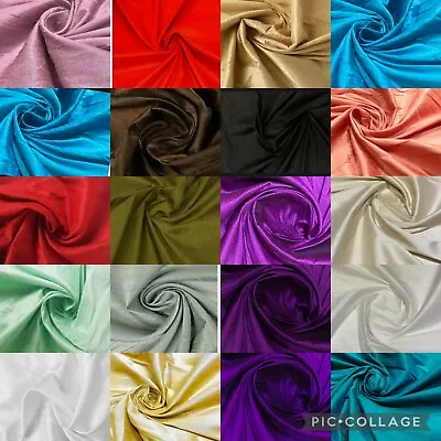 £5.99 • Buy PLAIN FAUX DUPION RAW SILK FABRIC BRIDAL DRESS CRAFT SEWING MATERIAL 45''wide