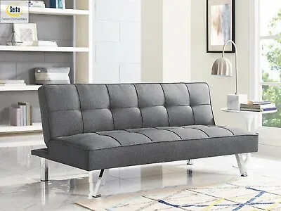 $289.95 • Buy Light Grey Chelsea Futon Lounger Sofa Bed 3-Seat Polyester Adjustable Couch Wow!