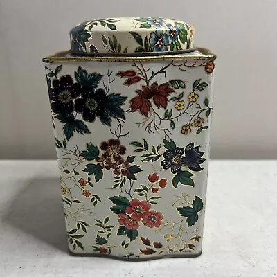 Vintage Flower Design Tin Container By Daher Long Island NY Made In England • $16.98