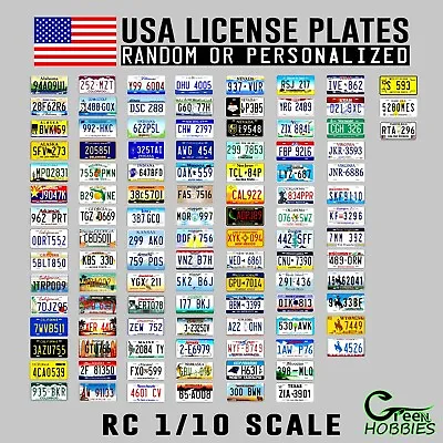 RC 1/10 USA STATES License Plate Scale Sticker American Number Plates Licence • $1.83