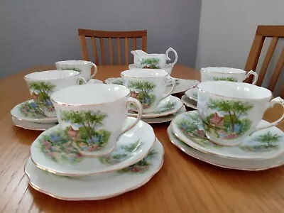 Queen Anne Tudor Cottage Fine Bone China Afternoon Tea Set Vintage 1950s Rare. • £75