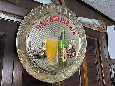 Beautiful Vintage Ballantine Ale Beer Motion Bubbler Lighted Sign 19  Round • $500